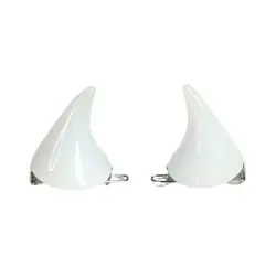 Charming Devil Horn Hair Barrettes - Cute Halloween Cosplay Hair Accessory (White)