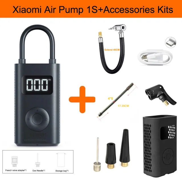 Xiaomi Mijia Portable Electric Air Compressor 1S Inflator Smart Home Air Pump for bike car tire football basketball xiomi 