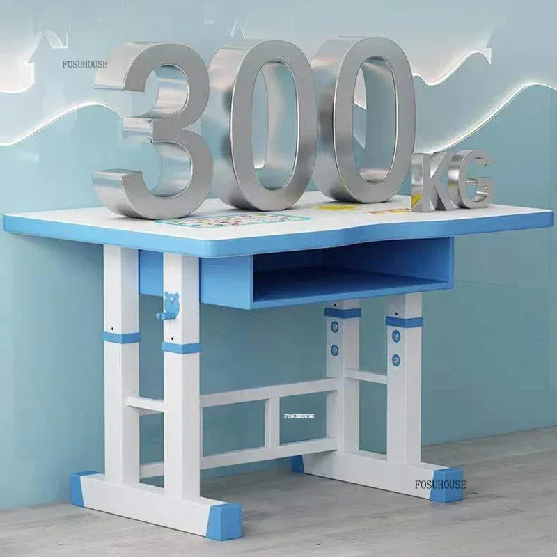 Liftable Children Tables with Bookshelf Children's Desk Set Home Children's Homework Desk and Chair Simple Learning Writing