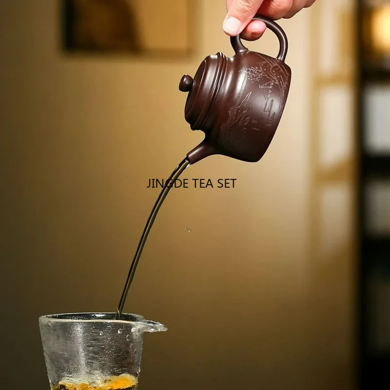180ml Yixing purple clay teapot original ore hand-painted vermilion clay beauty tea filter exquisite tea set