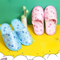 1Pair Cartoon Home Slipper Children Travel Spa Portable Folding Disposable Slipper House Home Kids Indoor Plush Slippers 2