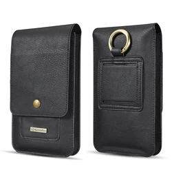 Leather Phone Belt Clip Case Waist Bag Holster Pouch - Galaxy S24 FE (Black)