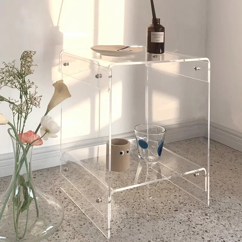 Acrylic transparent edge few Internet celebrities simple bedroom bedside table Nordic coffee table sofa few ins light luxury she
