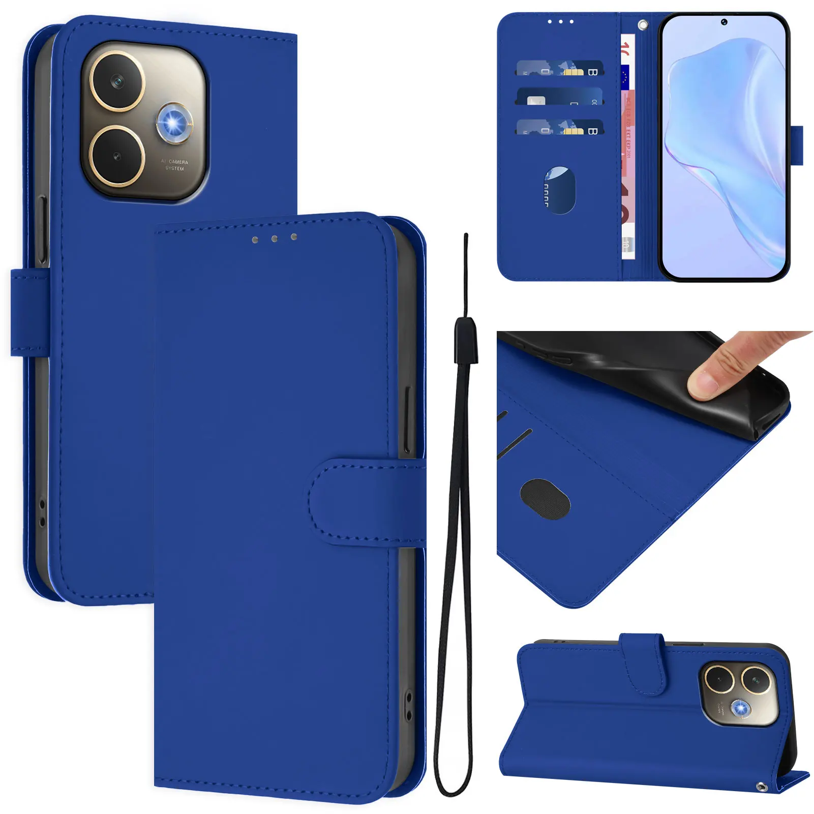Leather Flip Wallet Phone Case with Magnetic Closure – Protective Cover
