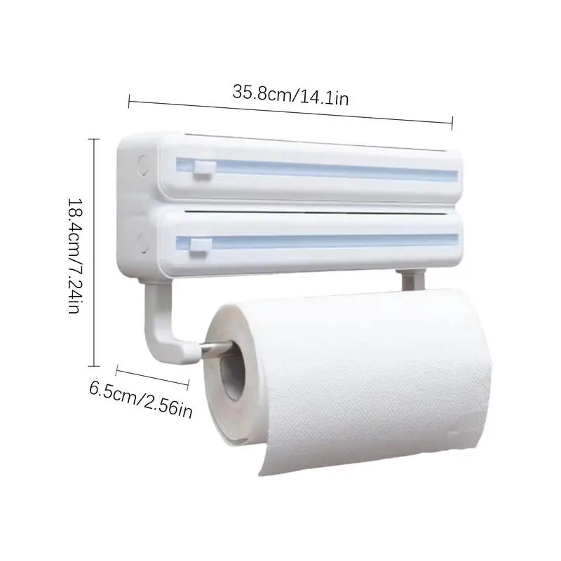 Cling Wrap Dispenser cling wrap dispenser food film dispenser plastic wrap cutter cling film cutter kitchen wrap dispenser plastic wrap dispenser Wall Mount for Kitchen Aluminum Foil Storage