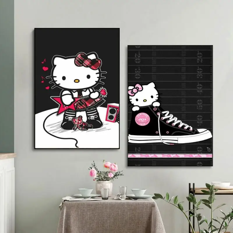 

Японское аниме Sanrios HelloKittys холст живопись друг подарок картина печать на стене Высокое качество Искусство модульная печать комикс картина