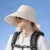 Women Snap Fastener Big Brim Hat Protection Visors Bucket Hat Sunscreen Fisherman Hats Outdoors Fishing Cap Ponytail Sun Hat 10