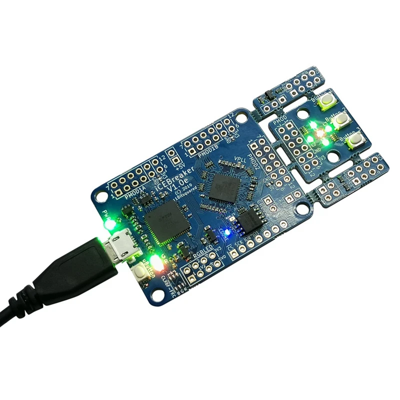 Azul Placa de Desenvolvimento Digital Icebreaker 1.0e Programação Gráfica Facilmente Corre Risc-v para Python Fpga - Image 2