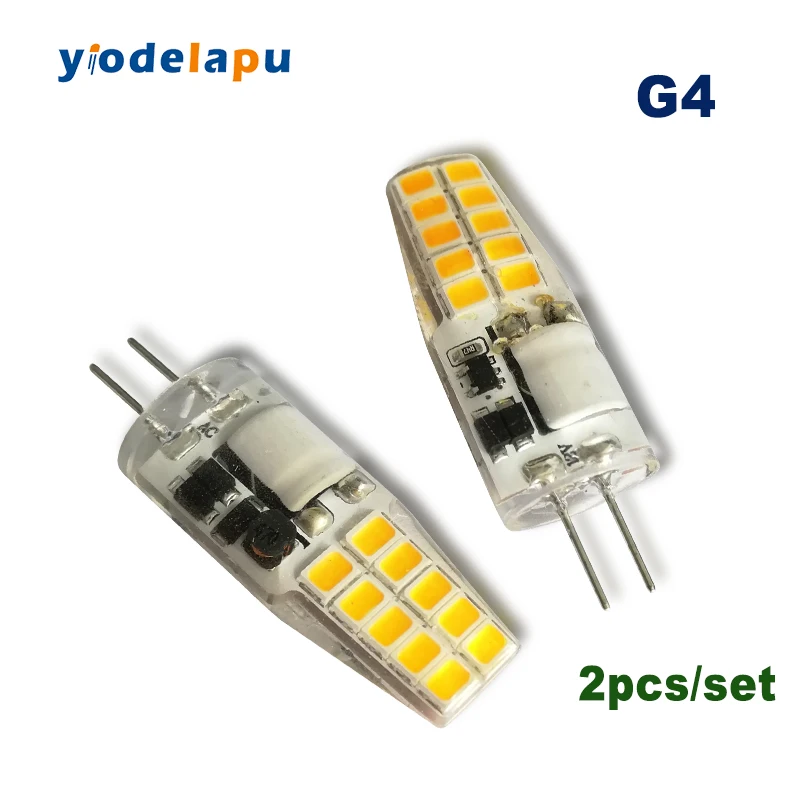 

2PCS G4 LED Lamp No Flicker Protect Eyes 2835SMD Cool White Bulb Replace Halogen Lamps for Chandelier Lighting