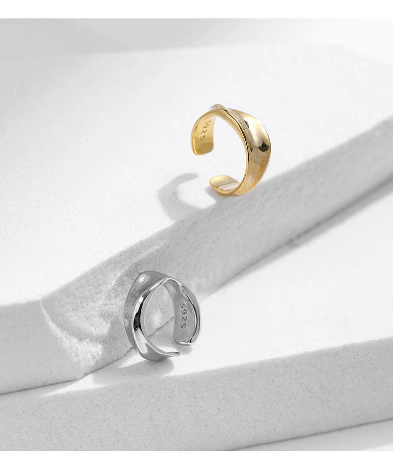 MODIAN 1PCS 925 Sterling Silber Glatte Geometrische Design Mode Clips Ohrringe Stapelbare Ohr Manschette Für Frauen Mädchen Partei schmuck – Detail 8