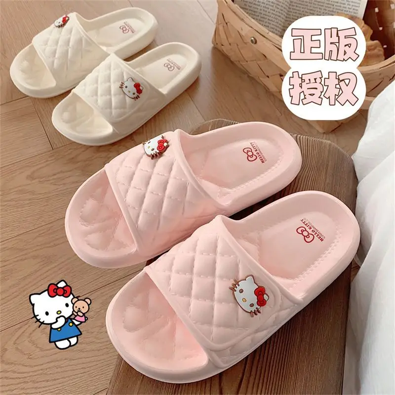 산리오 귀여운 애니메이션 헬로 키티 마이 멜로디 시나모롤, 귀여운 만화 미끄럼 방지 슬리퍼, 여름 숙녀 실내 샌들, 생일 선물