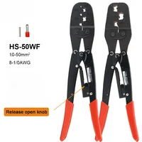 on-Insulated Terminals Crimping Pliers HS-50WF Tube Bootlace Cable Connectors Ferrules Crimper rachet crimping pliers 1