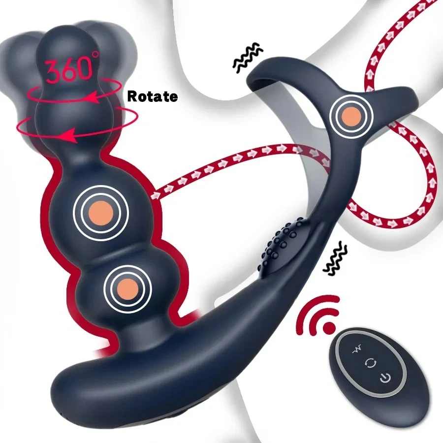 Control Mal Rmot Prostat Massagr Vibrator 360 ° Rotat Spielzeug Vibrator Ring Plugs Masturbator Anal Butt Sx Plug_voghion.com