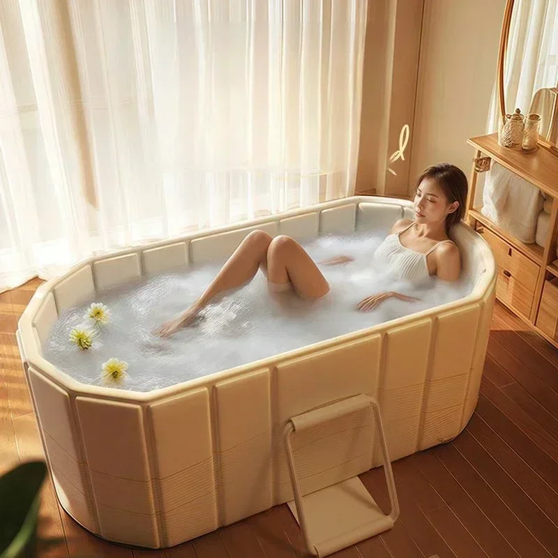 Folding Bathtub Household Adult Full Body Bath Bucket Children Bath Bucket Adult Couple Double Bidet Folding Bathtub
