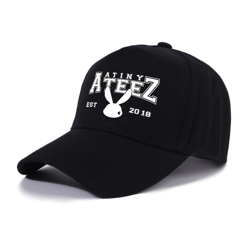 Kpop ATEEZ Athletic Baseball Cap EST2018 ATINY ANITEEZ Einstellbare Größe Grafikdruck Pferdeschwanz Damen Hüte Gorras Para Hombres