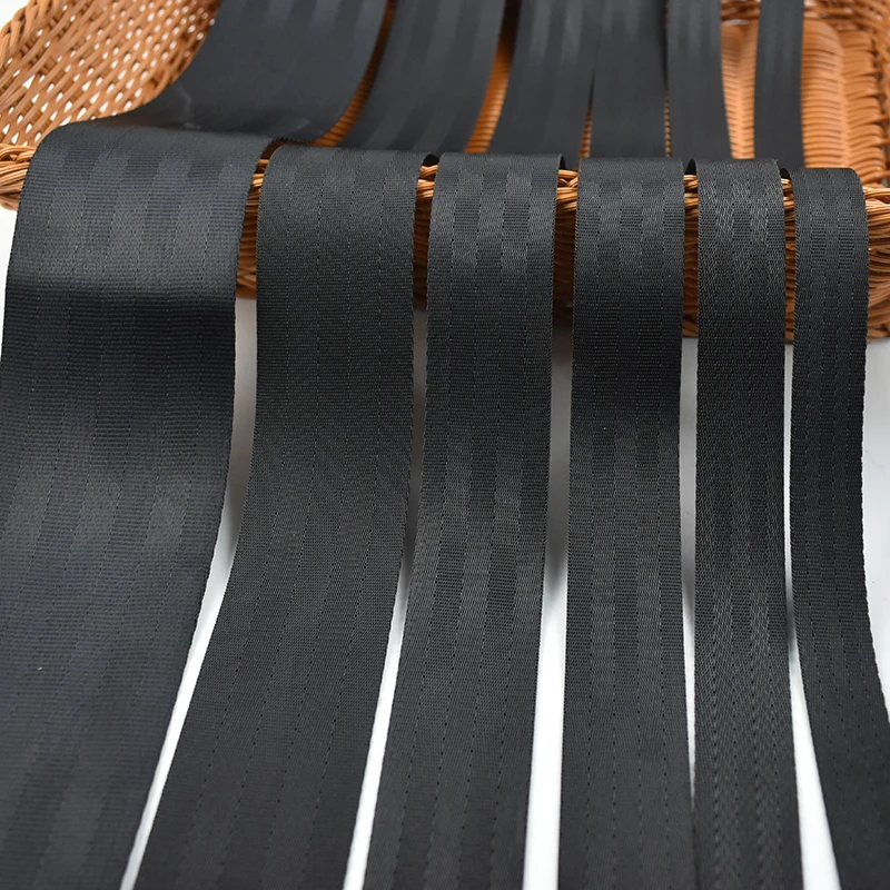 Black Nylon Webbing Tape for Sewing and Crafting - Various Widths and Lengths Available