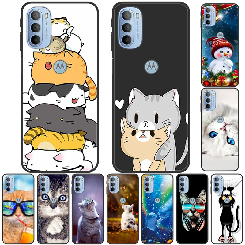 Charming Cat Design Soft TPU Silicone Phone Case - Motorola Moto Series