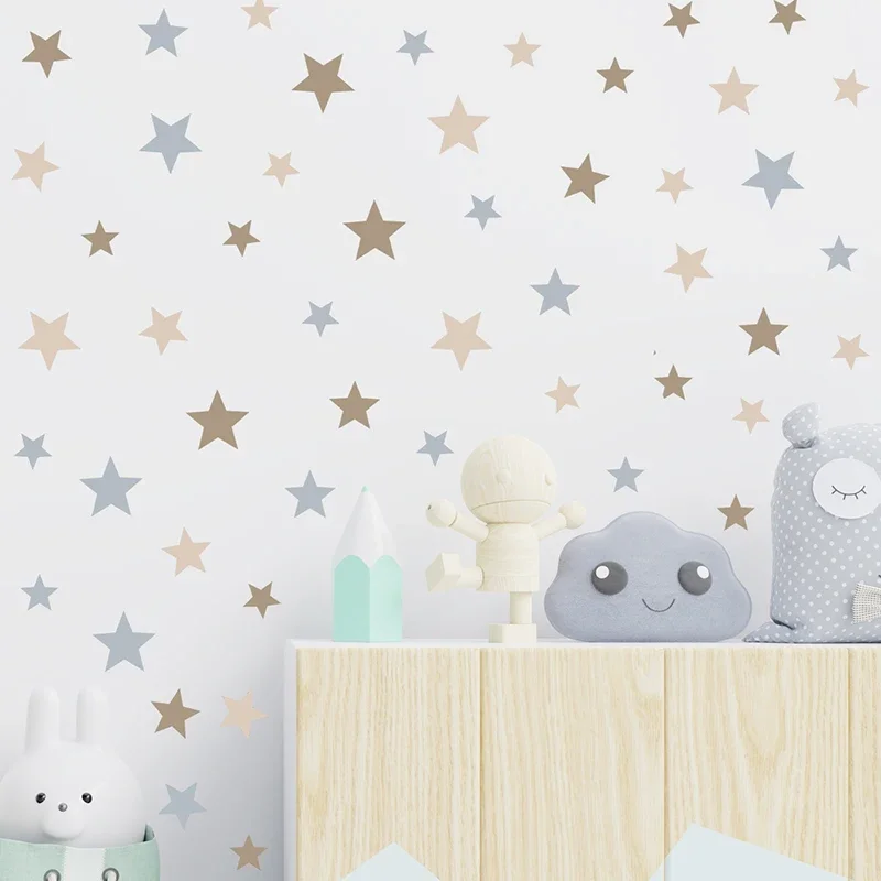 71pcs Boho Colorful Stars Wall Stickers For Children Room Baby Kids Room Nursery Wall Decals Home Decoration Decals