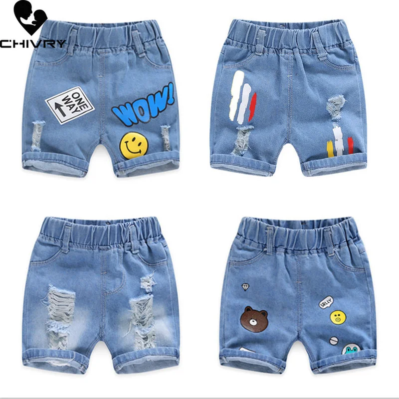 Shorts Kids Summer Denim Baby Boys Girls Fashion Cartoon Casual Jeans Girls Short Pants boys shorts kids denim shorts