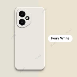 Luxury Candy Cellphone Cases with Lens Protection - Soft Square Liquid Silicone Armor for HONOR 400 (Ivory White)