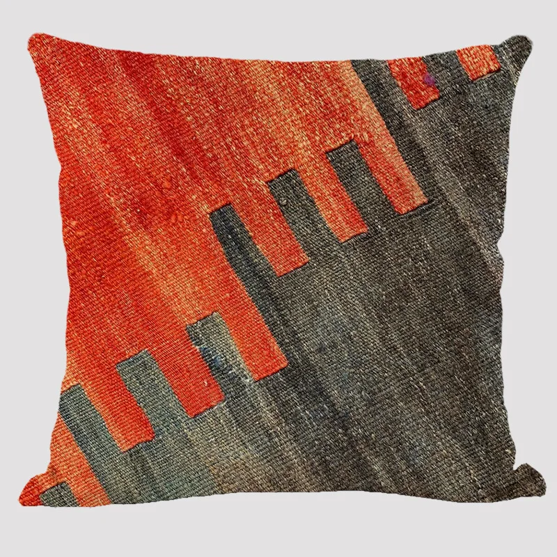 Bohemian Patterns Linen Cushions Case Multicolors Abstract Ethnic Geometry Print Decorative Pillows Case Living Room Sofa Pillow 