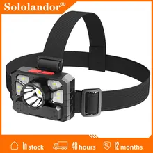 

XPE COB LED Headlamp Waterproof 4 Modes Headlight Wide Range Lighting Fishing Lantern USB Rechargeable Mini Head Flashlight