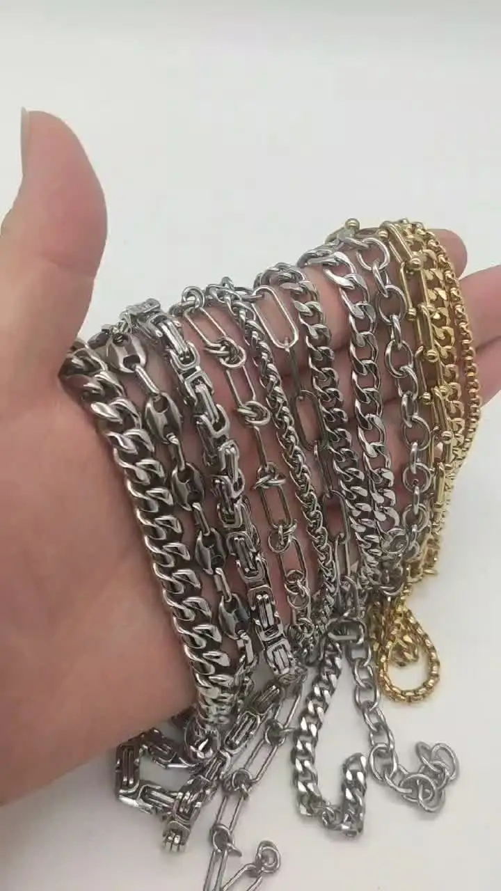 Heavstjer Men's Stainless Steel Bicycle Chain Bracelet - Hip Hop Locomotive Style