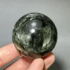Bola de cristal de turmalina verde, cuarzo Mineral Natural, terapia de Reiki, adivinación, colección de energía de chakras, regalo de decoración del hogar. 1