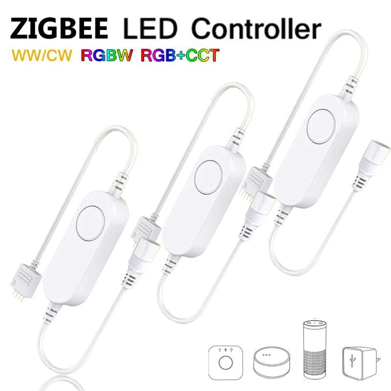 ZIGBEE ZLL Smart RGBW 5050 LED Strip Controller Dimmer/Power For Echo Plus 