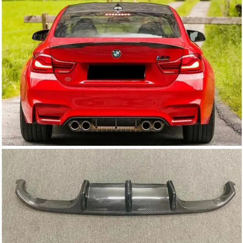 MMP Style Real Carbon Fiber Raer Lip Bumper Diffuser Spoiler For BMW M3 F80 M4 F82 2014-2020 Car Tuning Styling Modification |