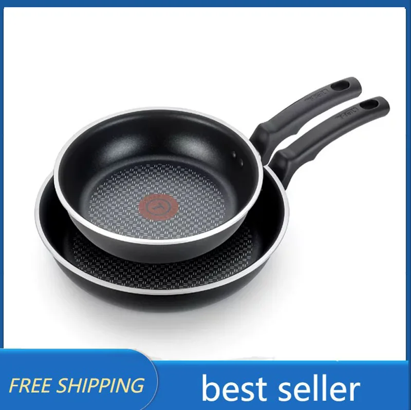 

T-fal Cook & Strain Nonstick 2 Piece Fry Pan Cookware Set, 9.5 and 11 inch, Black, Dishwasher Safe