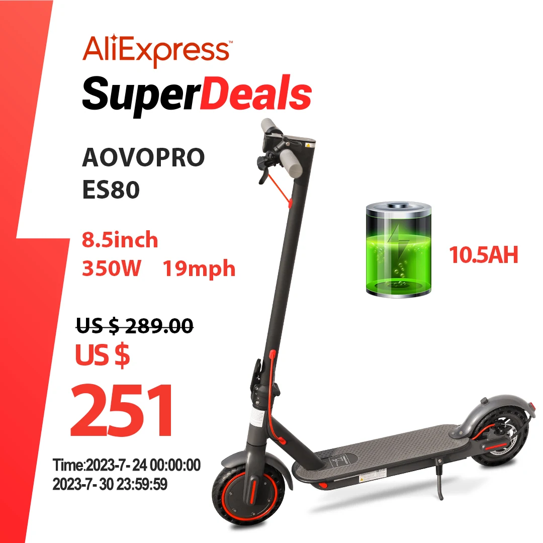 Electric Scooter AOVOPRO ES80 M365 Electric Scooter 350W 31km/h APP Smart Adult Scooter