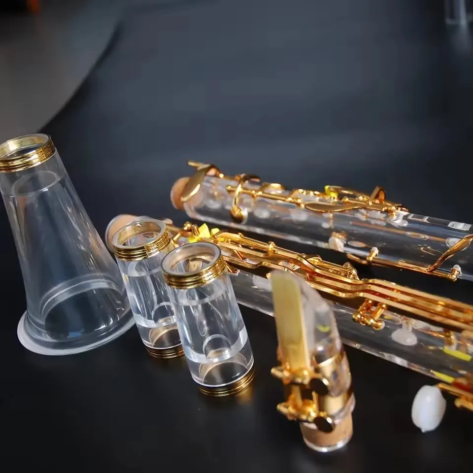 Transparent acrylic tube body system klarinette 18Keys G Clarinet gold-plated 18keys