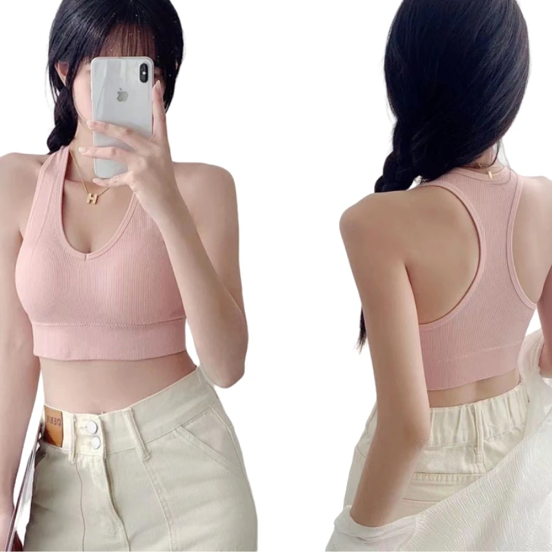 2Pcs/Set Seamless Bras For Women Sports Padded Seamless Underwear Y-Shaped Back Wireless Bra Breathable Lingerie 5