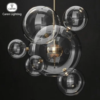 Caren Lighting Lampadario a sospensione in vetro a bolle Moderno Accogliente Chic Bagliore morbido Lampada a sospensione contemporanea unica Elegante ed elegante 1