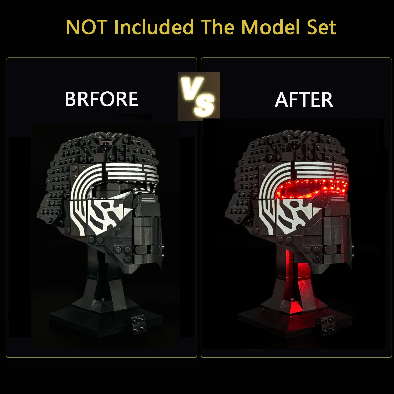LYBMTWF LED 조명 키트 레고 75415 Kylo Ren과 호환 가능 ™   헬멧 빌딩 블록(모델 벽돌은 포함되지 않음)