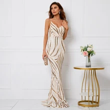  YIDINGZS Women Black Strap Party Maxi Dress Sexy V Neck Evening Dress Sequin Dress Long Prom Dress 18139 