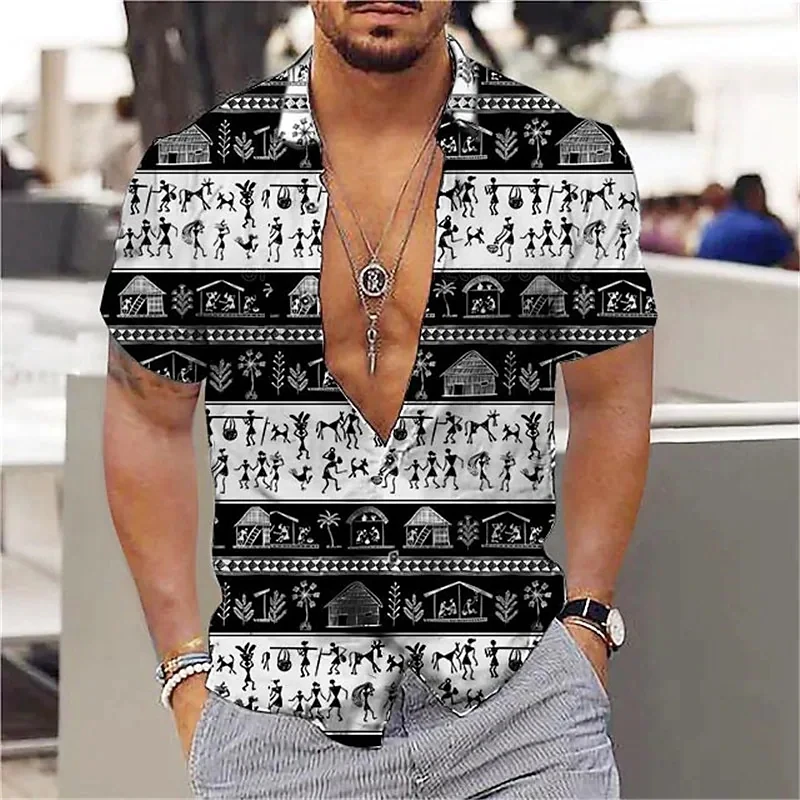 

Advanced Trendy Top 2024 Summer New Loose Casual Comfortable Short sleeved Cardigan Character Personalized Printed T-shirt MB1