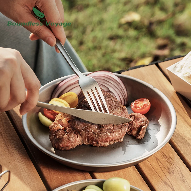 Boundless Voyage Titanium Camping Flatware Tableware Utility Cutlery Set Chopsticks Knife Fork Spoon Set