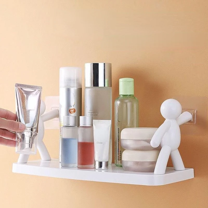 

Bathroom Villain Shelf Organizer Toilet Adhesive Shampoo Gel Storage Body Decor Bathroom Corner Shower Shelf Rack Accessories