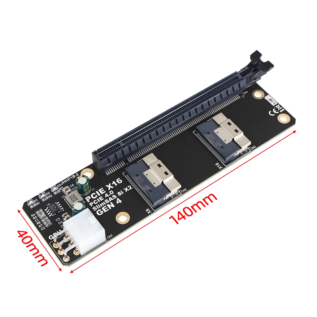 拡張カード PCI SCSI　カード Slimsas 8i x2からpcie 4.0 x16スロットアダプターカード、sff8654
