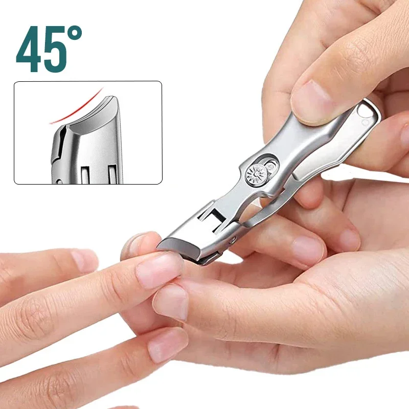 Nail Clipper Set Anti-Splash Nail Clippers Curved Large Opening Thick Toenail Clippers Diagonal Pliers Nail Scissors Household Manicure Tools