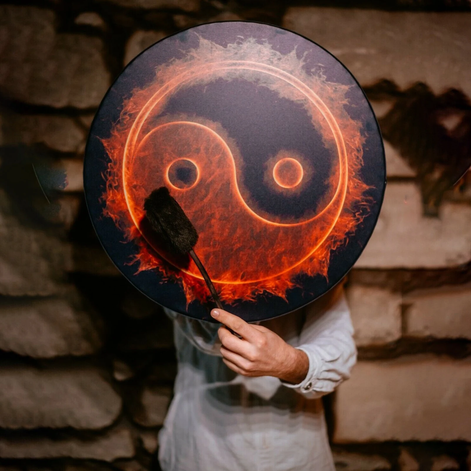 Shaman Drum Handmade Shamanic Drum With Stick Spiritual Bass With Stick Symbol Of Siberian Spiritual Music