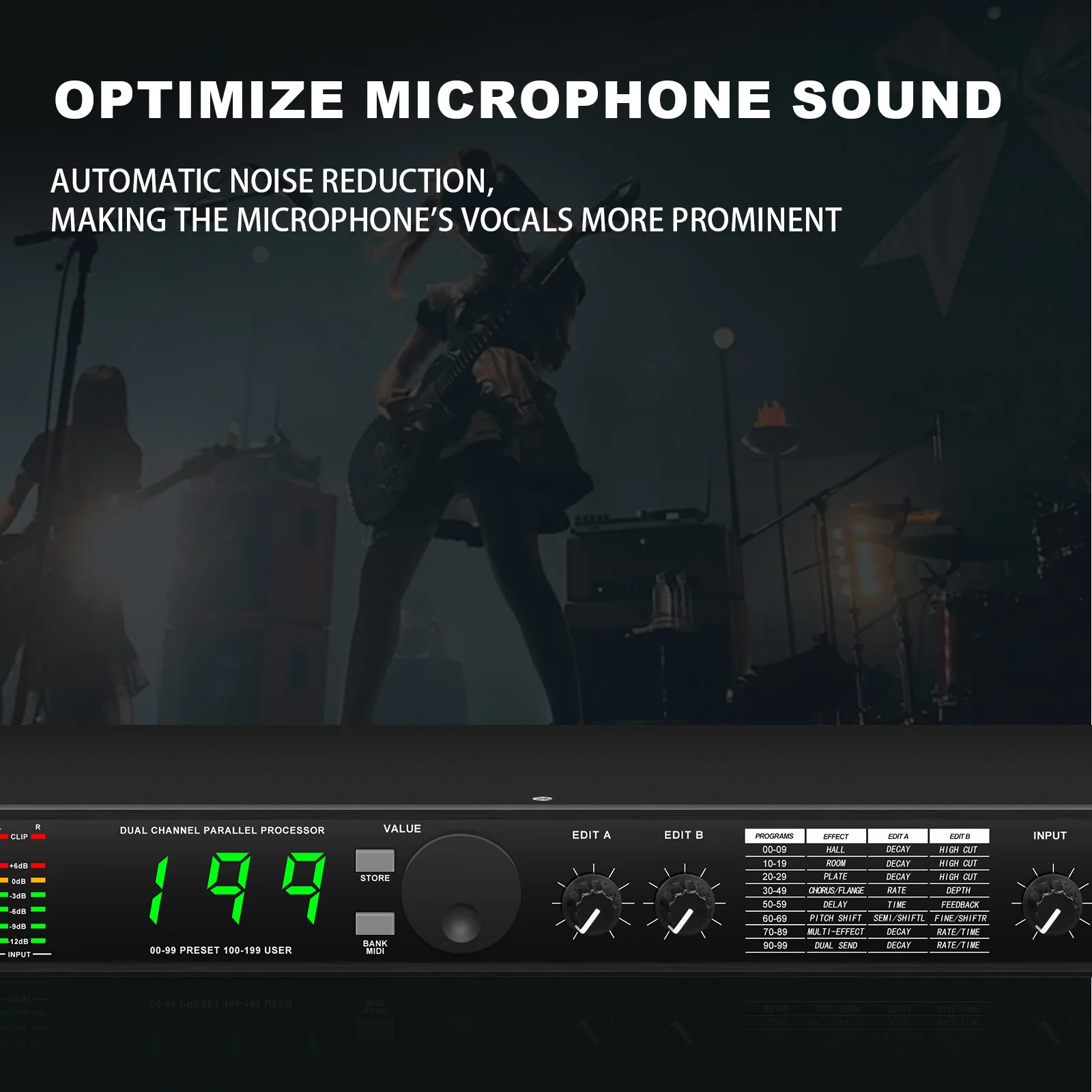 Professional digital reverberation multi effect DSP processor audio processor equalizer audio equalizer audio processor