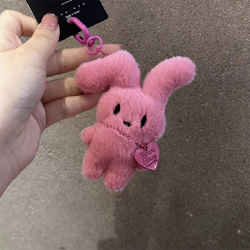 귀여운 만화 토끼 인형 키체인, 귀여운 봉제 장난감, 크리에이티브 배낭 펜던트 장식, 어린이, 소녀, 소년 선물