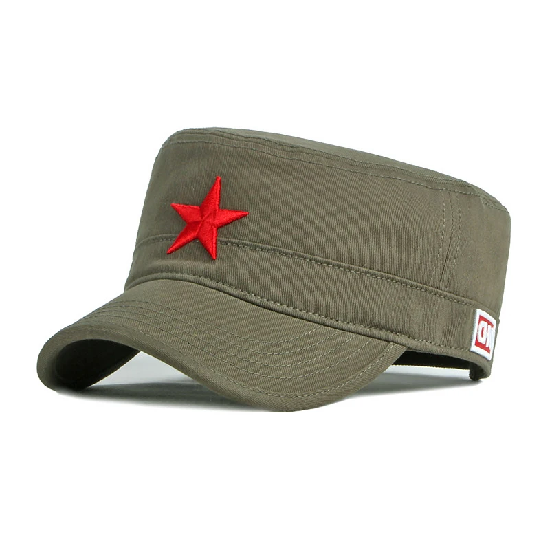 Spring Flat Baseball Hat for Men 3D Pentagram Embroidery Dad Cap Red Star Baseball Flat Hat Male Dailywear Visor Outdoor Sun Cap baseball cap flat cap cap hat flat vintage cap
