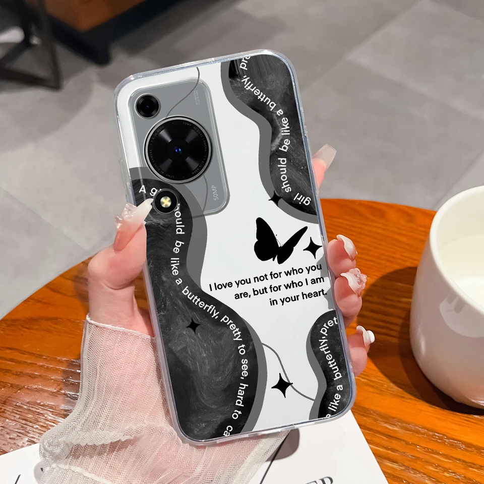 Cute Bear Flower Clear Protective Anti-Drop Phone Case - Soft TPU Cover