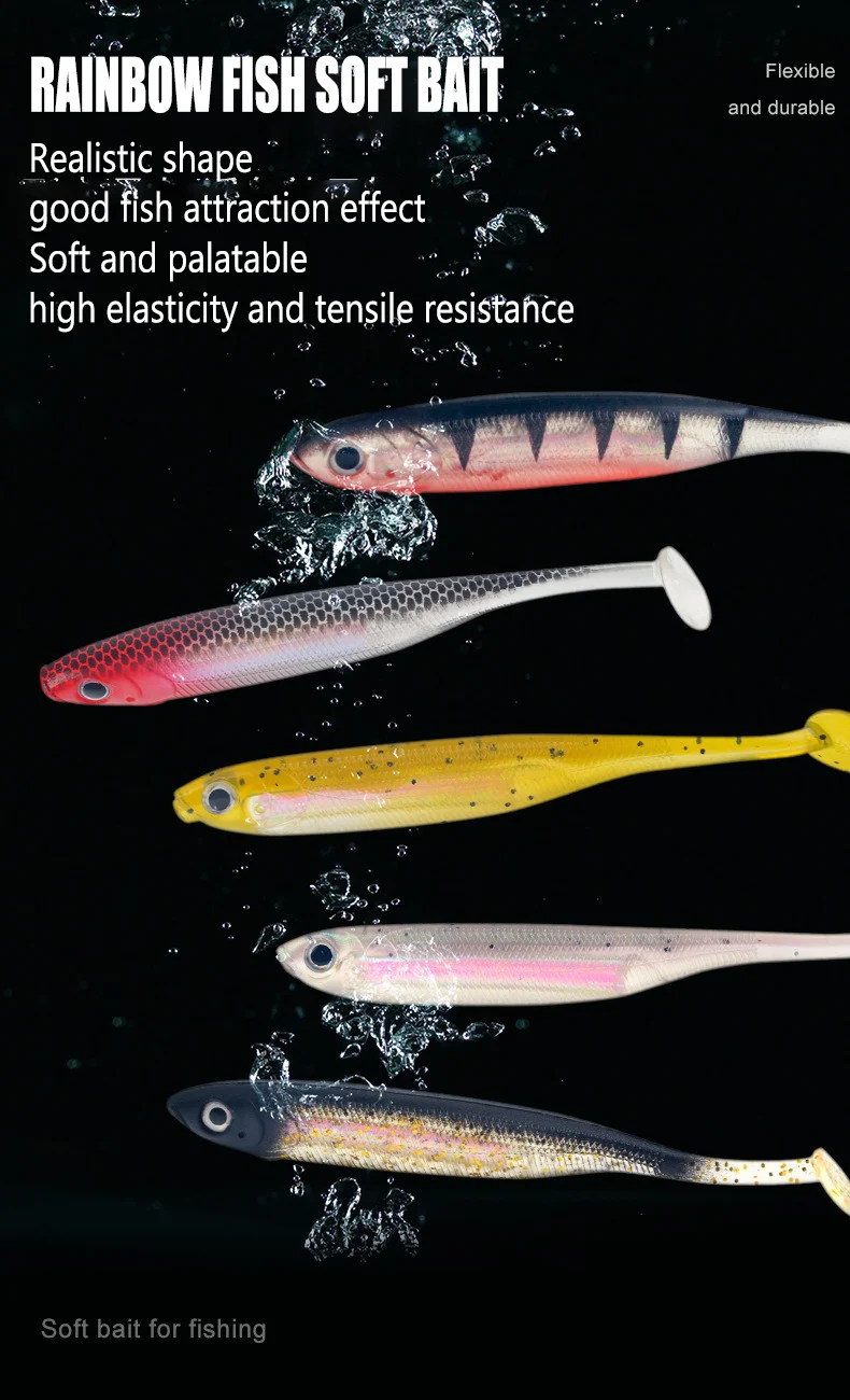 Weicher Köder 65mm 5,6g 125mm 10g t-Schwanz weicher Köder weicher Wurm Jigging Swimbait Hecht Bass Barsch – Detail 1