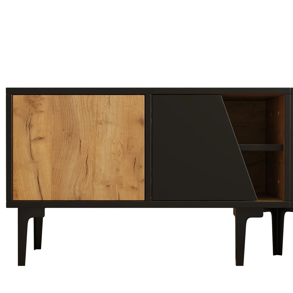 160 x 36,5 x 45 cm TV-Schrank mit 4 Fächern und 7 Stützbeinen, modernes minimalistisches Design, TV-Ständer, geeignet für 65-Zoll-Fernseher – Detail 21