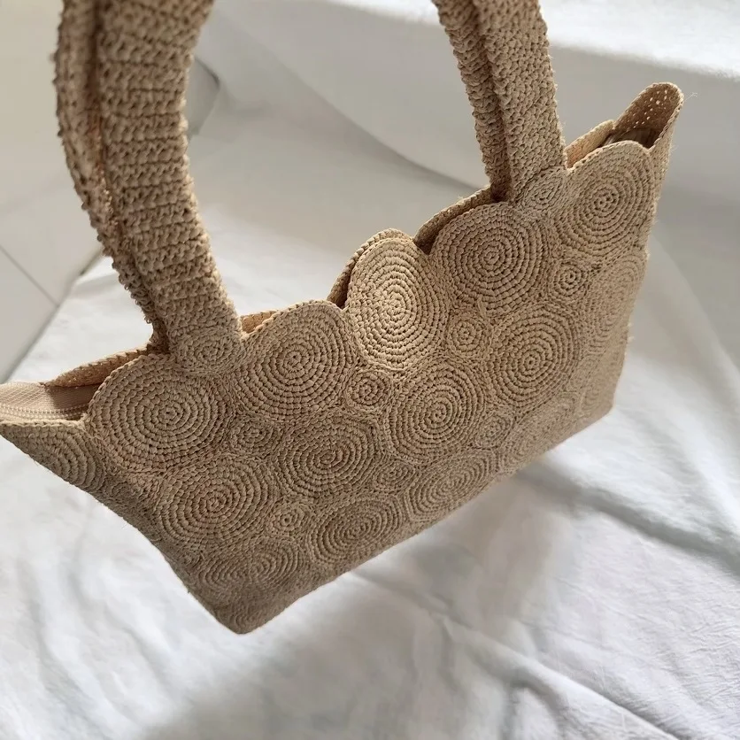 Casual Hollow Straw Bag Large Capacity Tote Designer Soft Lafite Woven Women Shoulder Bags Summer Beach Handbags Big Shopper Bag
